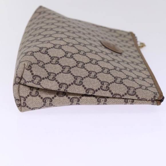 GUCCI GG Plus Supreme Clutch Bag PVC Beige Auth 78609 - Picture 5 of 16